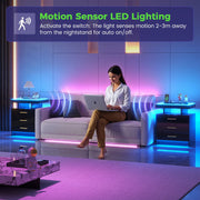 LED Bedside Table with Charging Station & Motion Sensor – Smart Bedroom Cabinet
