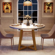 Round Dining Table for 2-4 People, 80CM Modern Kitchen Table for Dining Room