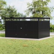 13x10ft Garden Storage Shed Bike Metal Tool House Storage Lockable Dual Doors