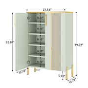 Modern Shoe Cabinet with Doors, 6-Tier Wooden Shoe Storage Cabinet for Entryway