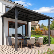Aluminium Lean to Gazebo Outdoor Metal Harodtop Wall-Mounted Heavy Duty Pergolas