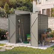 4.6 x 9 FT Metal Outdoor Storage Shed Lockable Double Door Steel Garden House