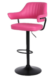 SET OF 2 PLUSH BAR STOOLS, GAS LIFT, BREAKFAST KITCHEN BAR PADDED ARMS & BACK