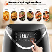 2.8L Mini Air Fryer 800W Low Fat Oil free Healthy Oven Frying Kitchen Cooker