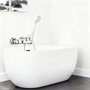 Thermostatic Mixer Tap, Chrome Bath Shower Valve Bar for Bathroom, UK Model