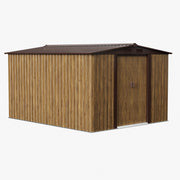 8x10 ft Garden Shed Galvanized Steel Outdoor Utility Shed Backyard Gable Roof