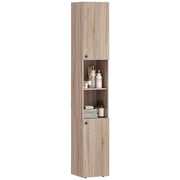 Bathroom Cabinet Cupboard Tall Free Standing Tallboy Storage Furniture OAK