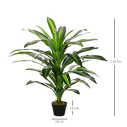 110cm/3.6FT Artificial Dracaena Plant Realistic Fake Tree Potted Indoor
