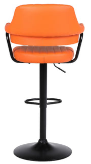 SET OF 2 PLUSH BAR STOOLS, GAS LIFT, BREAKFAST KITCHEN BAR PADDED ARMS & BACK