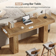 70.9 Inch Modern Bar Table Rectangular Counter Height Pub Table for Home, Bistro