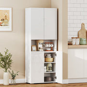 180cm Tall Kitchen Cupboard, Pantry Storage Cabinet, High Gloss White