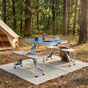 Lightweight Folding Picnic Table Set with 4 Chairs Self-Packing Easy Storage