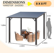 Aluminium Lean to Gazebo Outdoor Metal Harodtop Wall-Mounted Heavy Duty Pergolas
