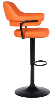SET OF 2 PLUSH BAR STOOLS, GAS LIFT, BREAKFAST KITCHEN BAR PADDED ARMS & BACK