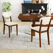 Sherpa Dining Chairs Set of 2 Modern Dining Chair w/Padded Seat-Walnut