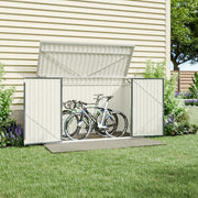 Outdoor Lockable Bike Shed Bicycle Tool Storage Box Garden Garbage Bin Shed GREY