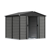 8 x 7FT Galvanised Garden Shed Apex Roof Outdoor Storage House with Foundation