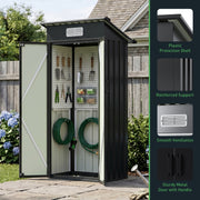 6x4ft 5x3ft 3x2ft Garden Storage Bike Tool Shed Sloped Roof Outdoor Garbage Bin