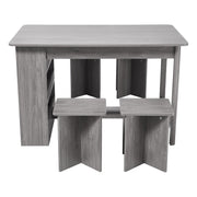 5pcs Dining Table and Stools Set Bar Dining Table Storage Shelf for Kitchen
