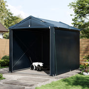6 x 8 ft Garden Storage Shed Bike Apex Tool House Steel Frame Shelter Log Store