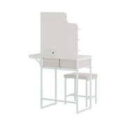 Dressing Table With Drawer LED Mirror Stool Set Makeup Desk Vanity Table Bedroom