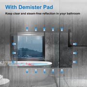 Illuminated Bathroom Mirror With LED light Bluetooth Shaver Socket Demister