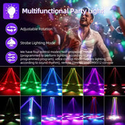 200W RGBW 6 Arms Rotate Laser Light DJ Stage Effect Party Club Gobo Disco Lights