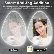 Pebble LED Bathroom Wall Mirror Demister Illuminated Light Up 500x700 Waterproof