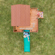 Backyard Discovery Echo Heights Wooden Playhouse Slide Clubhouse Kids 3-10 Yrs
