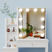 Dressing Table With Drawers Mirror Stool Set Makeup Desk Vanity Table Bedroom
