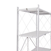5 Tier Foldable Kitchen Metal Rack Warehouse Storage Shelving Unit With Wheels