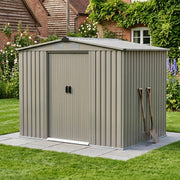 8 x 6ft Metal Garden Shed Glitter Finish Outdoor Storage House w/ Foundation Kit