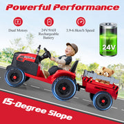 24V Ride On Tractor Kids Electric Vehicle w/ Music