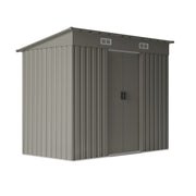 4x 8 FT Galvanised Metal Garden Storage Shed Glitter Effect with Free Foundation