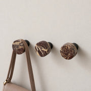 Set of 3 Round Red Marble Wall Hooks