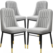 2/4/6 Faux Leather Dining Chairs Upholstered seat with Metal Legs Kitchen Chairs