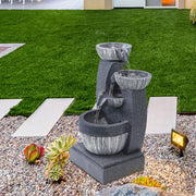 Cascading LED Water Feature Electric Pump Fountain Outdoor Garden Statues Decor