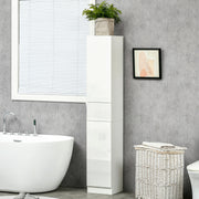 High Gloss Slimline Bathroom Tallboy Free Standing Cabinet Tall Storage Cupboard