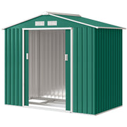 7 x 4ft Garden Shed Storage with Foundation Kit and Vents, Green