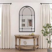 Large Metal Frame Arch Floral Window Garden Mirror Outdoor Indoor Glass Decor UK