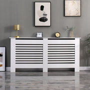 Kensington Radiator Cover Modern Traditional Horizontal Slat Cabinet MDF White
