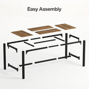 70.9'' Rectangular Bar Table Modern Counter Height Pub Table with Metal Footrest