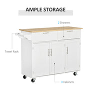 Kitchen Trolley Storage Cabinet Island Cart Dining Room Furniture 2Drawers 3DOOR