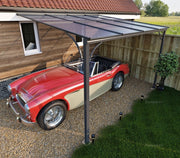 3.0x3.6m (10x12') Aluminium Gazebo - Lean-to Pergola Carport, Polycarbonate Roof