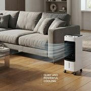4L Portable Air Cooler Humidifier 65W with 3 Fan Speed, 3 Modes, 2 Ice Pack
