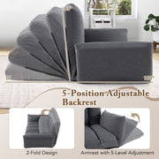 Foldable Floor Sofa Upholstered Recliner Chair W/Adjustable Backrest