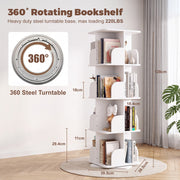 4-Tier Rotating Bookshelf Bookcase Display Floor Standing Corner Revolving Shelf