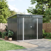 8ft x 6ft Metal Garden Shed Waterproof Outdoor Storage Shed with Foundation Kit