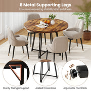 GYMAX 47 Inch Dining Table Round Kitchen Table for 4-6 People Brown