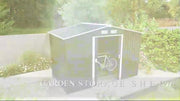 9 x 6FT Galvanised Garden Storage Shed with Sliding Door, Dark Grey